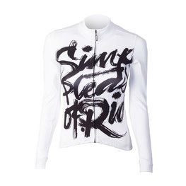 HOLOKOLO Cycling winter long sleeve jersey - STREETBEAT LADY WNT - white/black