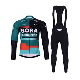 BONAVELO Cycling winter set - BORA 2024 WINTER - red/white/black/green