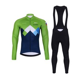 BONAVELO Cycling winter set - SLOVENIA WINTER - green/black/blue