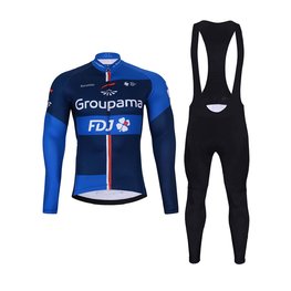 BONAVELO Cycling winter set - FDJ 2024 WINTER - blue/black
