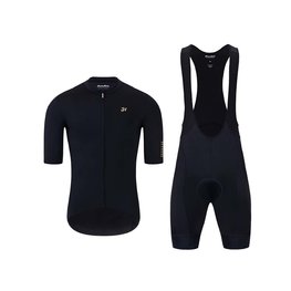 HOLOKOLO Cycling short sleeve jersey and shorts - VICTORIOUS GOLD - black