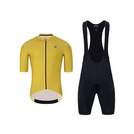 HOLOKOLO Cycling short sleeve jersey and shorts - VICTORIOUS - black/yellow