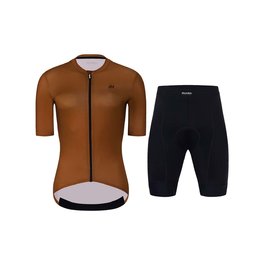 HOLOKOLO Cycling short sleeve jersey and shorts - VICTORIOUS LADY - black/brown