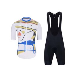 HOLOKOLO Cycling short sleeve jersey and shorts - HORIZON ELITE - black/white/multicolour