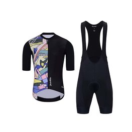 HOLOKOLO Cycling short sleeve jersey and shorts - ESCAPE ELITE - multicolour/black