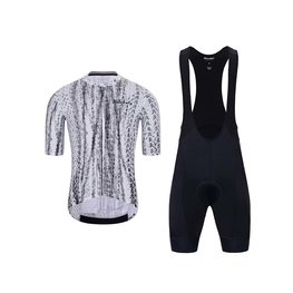 HOLOKOLO Cycling short sleeve jersey and shorts - TYRES ELITE - black/white