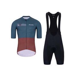 HOLOKOLO Cycling short sleeve jersey and shorts - VIBES - red/black/grey