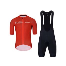HOLOKOLO Cycling short sleeve jersey and shorts - VIBES - black/red