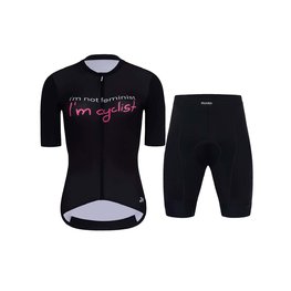 HOLOKOLO Cycling short sleeve jersey and shorts - CYCLIST ELITE LADY - black