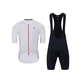 HOLOKOLO Cycling short sleeve jersey and shorts - INFINITY - black/white