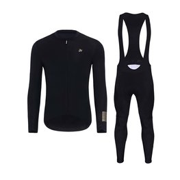 HOLOKOLO Cycling long sleeve jersey and bibtights - HOLOKOLO VICTORIOUS - gold/black