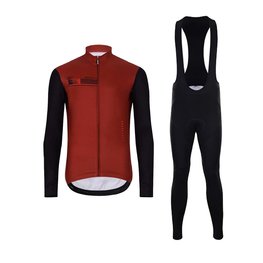 HOLOKOLO Cycling long sleeve jersey and bibtights - VIBES WINTER - black/red