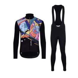 HOLOKOLO Cycling long sleeve jersey and bibtights - FANTASY WINTER - multicolour/black