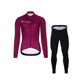 HOLOKOLO Cycling long sleeve jersey and bibtights - VIBES LADY WINTER - pink/black
