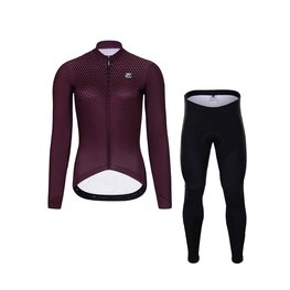 HOLOKOLO Cycling long sleeve jersey and bibtights - STARLIGHT LADY W - black/purple