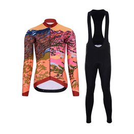 HOLOKOLO Cycling long sleeve jersey and bibtights - FREE LADY WINTER - black/multicolour