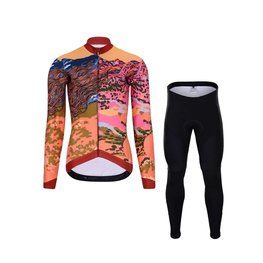 HOLOKOLO Cycling long sleeve jersey and bibtights - FREE LADY WINTER - multicolour/black