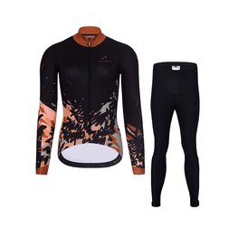 HOLOKOLO Cycling long sleeve jersey and bibtights - CAMOUFLAGE LADY W - brown/black