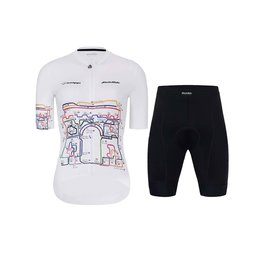 HOLOKOLO Cycling short sleeve jersey and shorts - MAAPPI II. ELITE L - white/black/multicolour