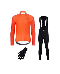 HOLOKOLO Cycling winter set - PERFORMANCE WINTER - black/orange