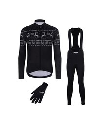 HOLOKOLO Cycling long sleeve jersey and bibtights - FROSTTRAIL WINTER - black