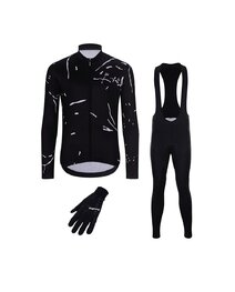 HOLOKOLO Cycling long sleeve jersey and bibtights - PASSION WINTER - white/black