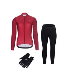 RIVANELLE Cycling winter set with jacket - PERFORMANCE WINTER - black/bordeaux