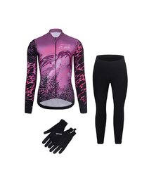 RIVANELLE Cycling winter set with jacket - ROSESCAPE - purple/black