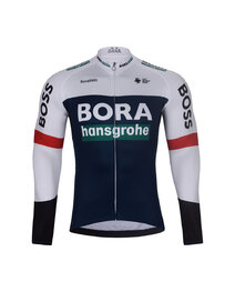 BONAVELO Cycling long sleeve jersey and bibtights - BORA 2025 WINTER - black/white/blue