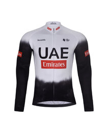 BONAVELO Cycling long sleeve jersey and bibtights - UAE 2025 WINTER - white/black