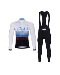 BONAVELO Cycling winter set with jacket - SLOVAKIA WINTER - white/blue