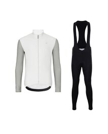 HOLOKOLO Cycling long sleeve jersey and bibtights - PERFORMANCE WINTER - black/orange