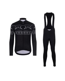 HOLOKOLO Cycling long sleeve jersey and bibtights - FROSTTRAIL WINTER - black