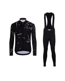 HOLOKOLO Cycling long sleeve jersey and bibtights - PASSION WINTER - white/black
