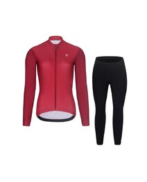 RIVANELLE Cycling winter set with jacket - PERFORMANCE WINTER - bordeaux/black