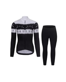 RIVANELLE Cycling winter set with jacket - FROSTTRAIL WINTER - black/white