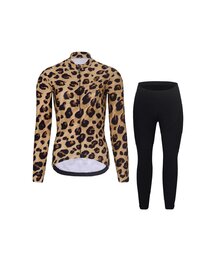 RIVANELLE Cycling winter set with jacket - WILDCAT II WINTER - beige/brown/black