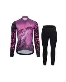RIVANELLE Cycling winter set with jacket - ROSESCAPE WINTER - purple/black