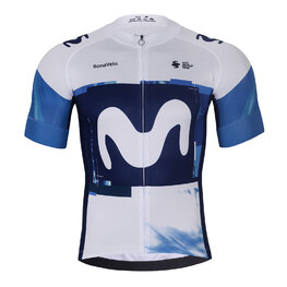 BONAVELO Cycling short sleeve jersey and shorts - MOVISTAR 2025 - white/blue/black