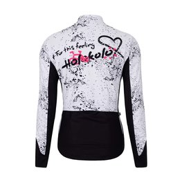 HOLOKOLO Cycling thermal jacket - GRAFFITI LADY - white/black