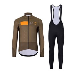 HOLOKOLO Cycling winter set with jacket - ELEMENT - black/brown