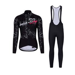 HOLOKOLO Cycling winter set with jacket - GRAFFITI LADY - black/white