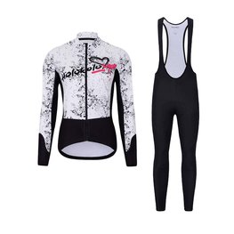 HOLOKOLO Cycling winter set with jacket - GRAFFITI LADY - black/white