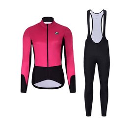 HOLOKOLO Cycling winter set with jacket - CLASSIC LADY - black/pink