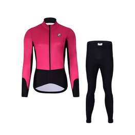 HOLOKOLO Cycling winter set with jacket - CLASSIC LADY - black/pink