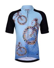 HOLOKOLO Cycling short sleeve jersey and shorts - RIDERS KIDS - black/blue/multicolour