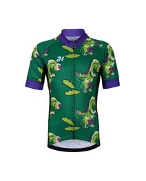 HOLOKOLO Cycling short sleeve jersey and shorts - DINOSAURUS - green/black