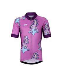 HOLOKOLO Cycling short sleeve jersey and shorts - UNICORNS - purple/black