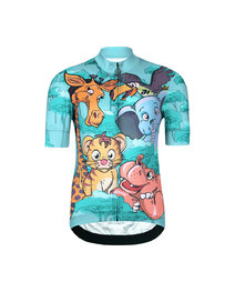 HOLOKOLO Cycling short sleeve jersey and shorts - SAFARI - multicolour/turquoise/black