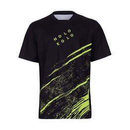 HOLOKOLO Cycling short sleeve jersey - UNIVERSE MTB - black/yellow